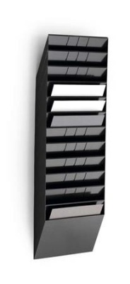Prospektustartó, fali, fekvő, A4, DURABLE "FLEXIBOXX 12", fekete
