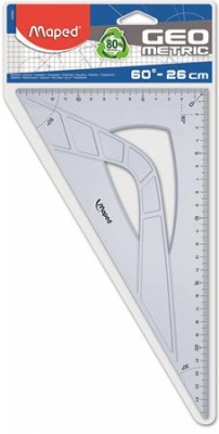 Háromszög vonalzó, műanyag, 60°, 25 cm, MAPED "Geometric"