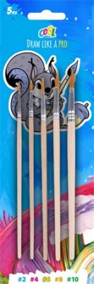 Ecsetkészlet, no. 2-4-6-8-10, fa, COOL BY VICTORIA, natúr fanyelű