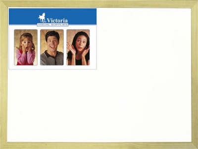 Fehértábla, mágneses, 30x40 cm, fa keret, VICTORIA VISUAL