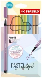 Filctoll készlet, 1 mm, STABILO "Pen 68 Pastellove", 12 különböző szín