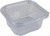 Ételtároló doboz, egybefedeles, műanyag, szögletes, 500 ml, 100 db, "Party", víztiszta